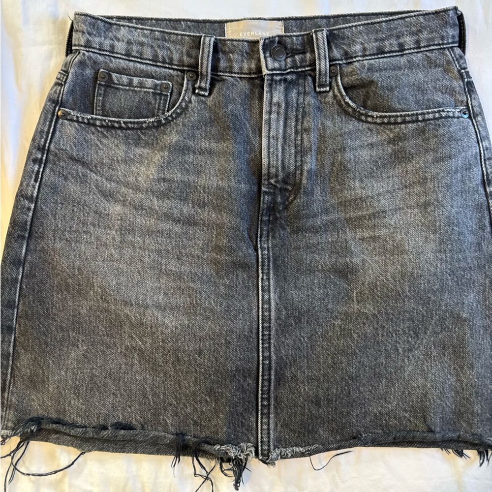 Everlane Charcoal Denim Skirt
